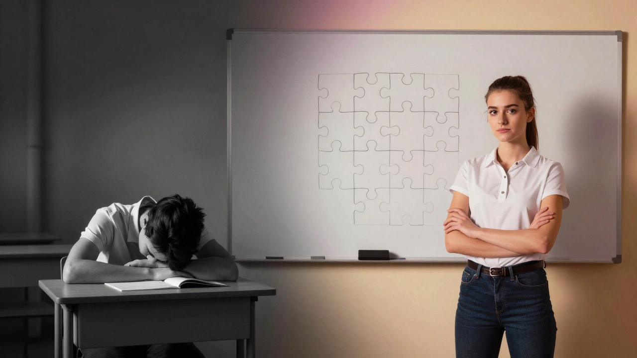 Split image showing a transition from a stressed, burnt-out student to a focused, confident learner.