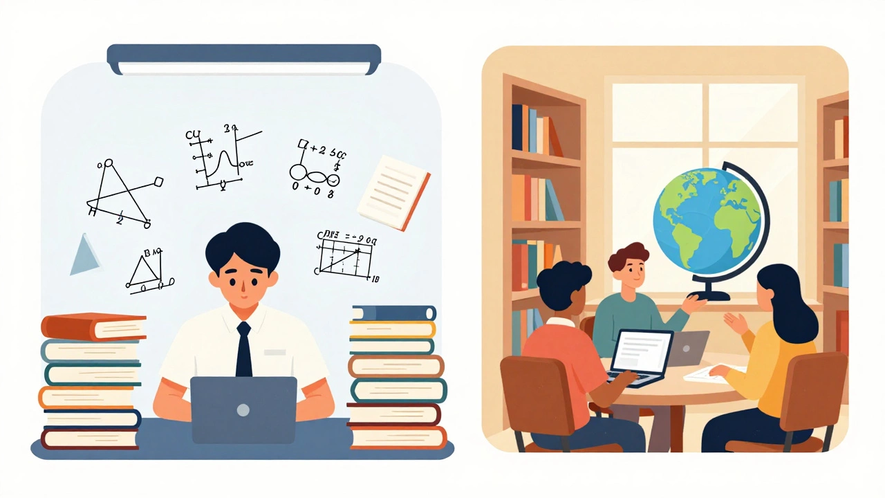 Split view of exam prep vs holistic learning styles