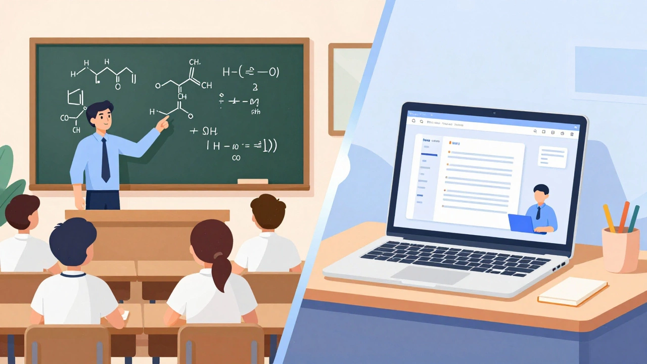 Comparison of offline classroom vs online digital JEE prep methods