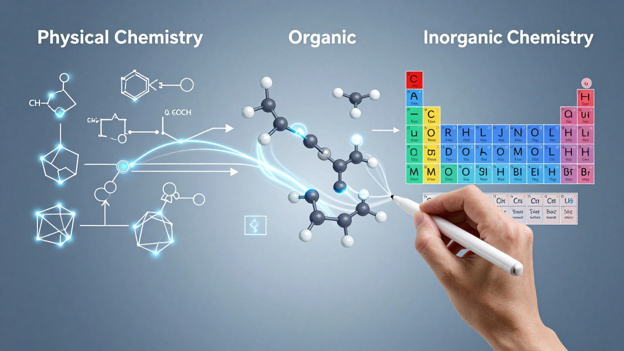 Visual metaphor for chemistry study methods and logic