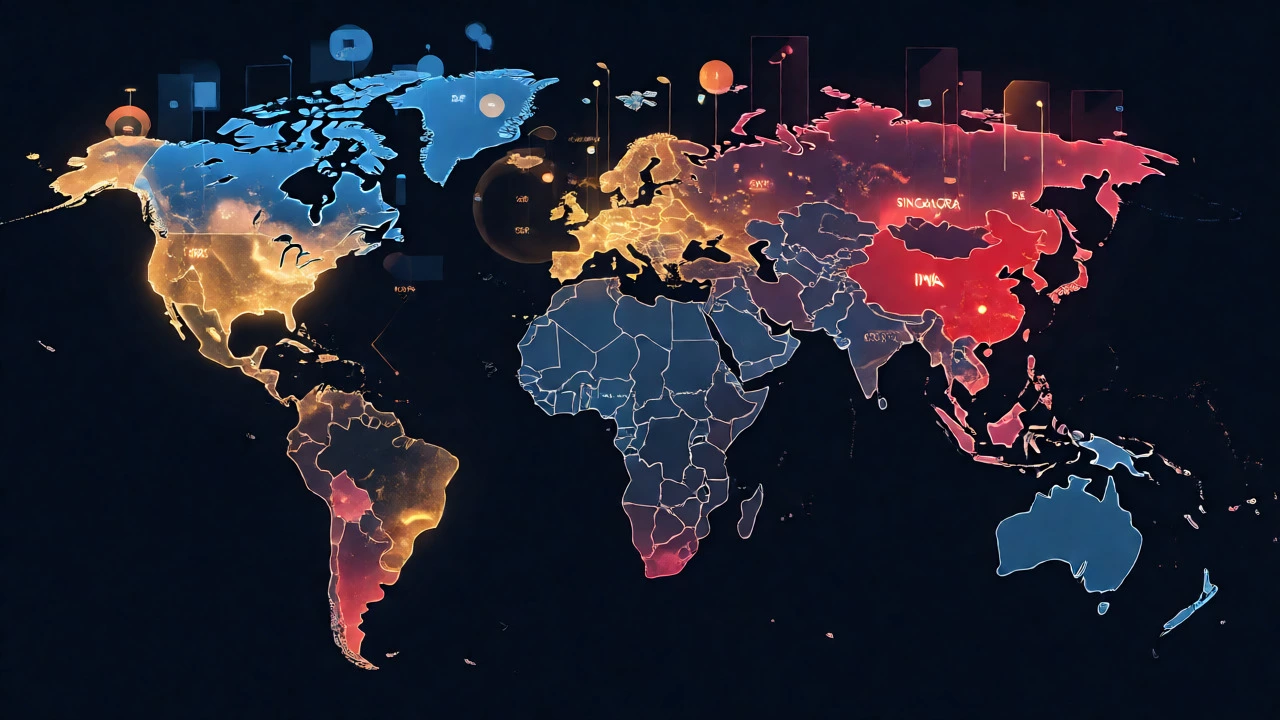 Global map visualization of international math rankings