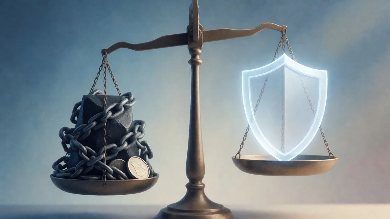 Scales balancing debt against integrity and trust